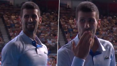Novak Djokovic Blows Flying Kiss to Nick Kyrgios During His Quarterfinal Match Against Taylor Fritz at Australian Open 2024 (Watch Video)