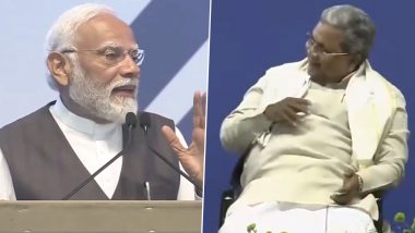 'Modi Modi' in Bengaluru: 'Mukhyamantri Ji Aisa Hota Rehta Hai', Says PM Narendra Modi to Karnataka CM Siddaramaiah As People Chant 'Modi-Modi' (Watch Video)