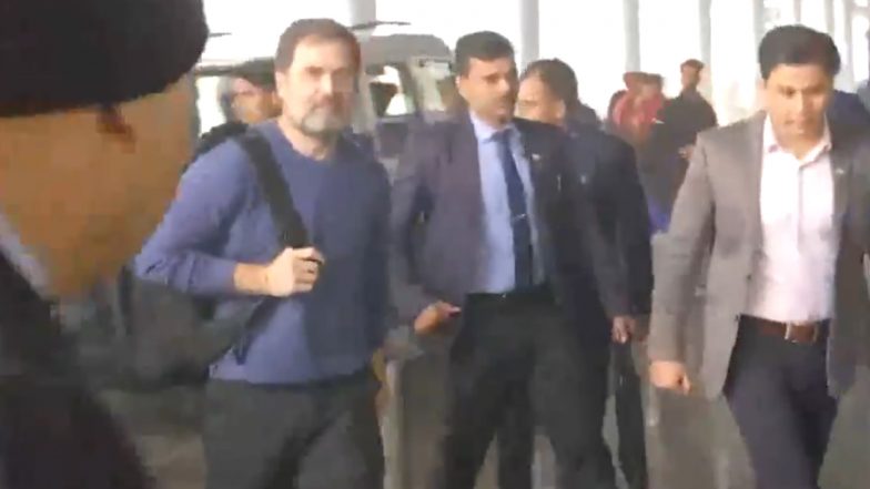 Rahul Gandhi Arrives at Delhi Airport, To Kick-Start Congress' Bharat Jodo Nyaya Yatra From Manipur’s Thoubal Today (Watch Video)