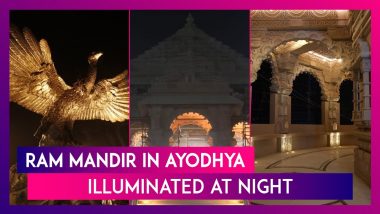 Ram Mandir Illuminated At Night: Ram Janmbhoomi Teerth Kshetra Trust Shares Stunning Pictures Of Ayodhya Ram Temple Premises During Night