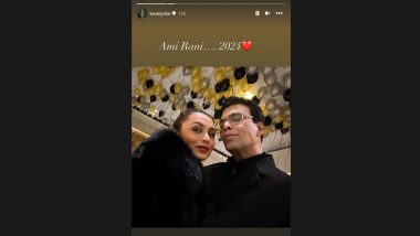 Karan Johar and Rani Mukerji Twin in Black for New Year Celebration; Former Offers a Glimpse of the Party on Insta (View Pic)