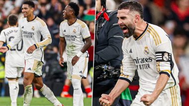Real Madrid 3–2 Almeria, La Liga 2023–24: Jude Bellingham, Vinicius Jr and Dani Carvajal Score As Los Blancos Grab a Last Minute Win (Goals Video Highlights)