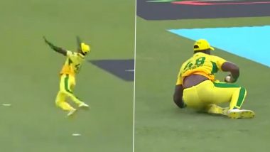 Stupendous! Romario Shepherd Takes Leaping One Handed Catch to Dismiss Matthew Breetzke During DSG vs JSK SA20 2024 Match (Watch Video)