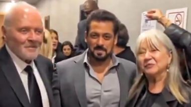 Salman Khan Attends 2024 Joy Awards in Riyadh, Poses With Hollywood Star Anthony Hopkins at the Event (Watch Video)