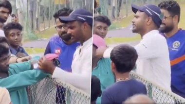 Sanju Samson Gifts Rajasthan Royals Cap to Specially-Abled Fan on Sidelines of Ranji Trophy 2024, Video Goes Viral