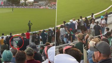 Security Official Confiscates Imran Khan’s PTI Flag From Pakistan Fan in Crowd During NZ vs PAK 2nd T20I 2024 (Watch Video)