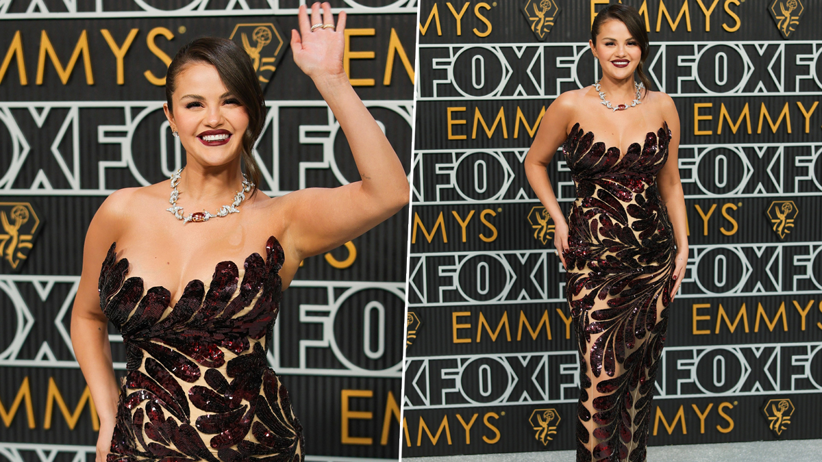 Agency News Th Emmy Awards Selena Gomez Slays In A Strapless Sheer Mesh Gown With Sequins