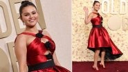 Selena Gomez Exudes Glamour at the 2024 Golden Globes! Singer&ndash;Actress Wears a High&ndash;Low Red Dress With Asymmetrical Full Skirt (View Pics)