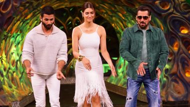 Bigg Boss 17: Salman Khan Dances His Heart Out With Teri Baaton Mein Aisa Uljha Jiya Actors Shahid Kapoor and Kriti Sanon (Watch Video)