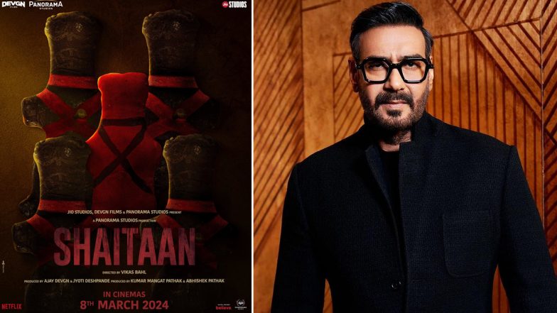 Shaitaan: Ajay Devgn Unveils First Poster of Upcoming Supernatural Thriller; Vikas Bahl's Film Set to Hit Theatres on March 8 (View Pic)