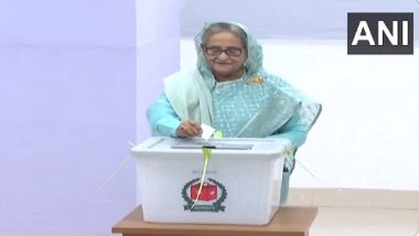Bangladesh General Election 2024: Polling Underway With Main Opposition Boycotting Polls, PM Sheikh Hasina Casts Vote in Dhaka City College (Watch Video)