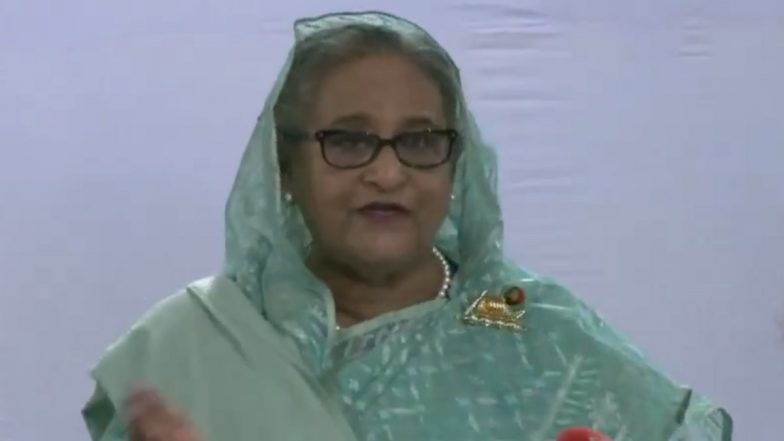 Democracy Should Continue in This Country, Says PM Sheikh Hasina As Bangladesh Goes to Poll for 2024 General Elections (Watch Video)