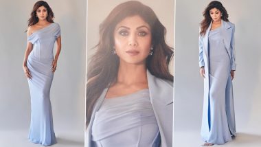 Shilpa Shetty Looks Ravishing in a Floor Length Blue Gown for Indian Police Force Web Series Promotions (See Pics)