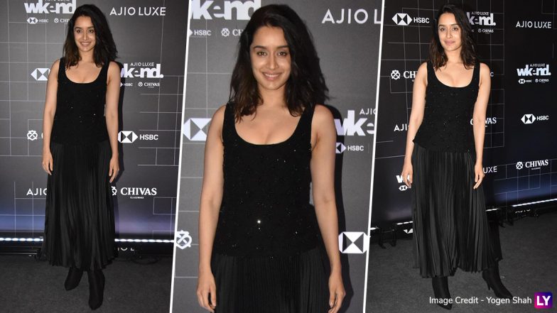 Shraddha Kapoor Amps Ups The Glamour Quotient In Rich Black Long Pleated Skirt and Shimmery Sleeveless Top (View Pics)