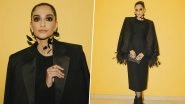 Sonam Kapoor Scores High in a Black Dress and Jacket With Fur Details (See Pics)