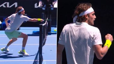 Outrageous! Stefanos Tsitsipas Secures Sensational Point By Amazing Net Play During Australian Open 2024 First Round Match Against Zizou Bergs (Watch Video)