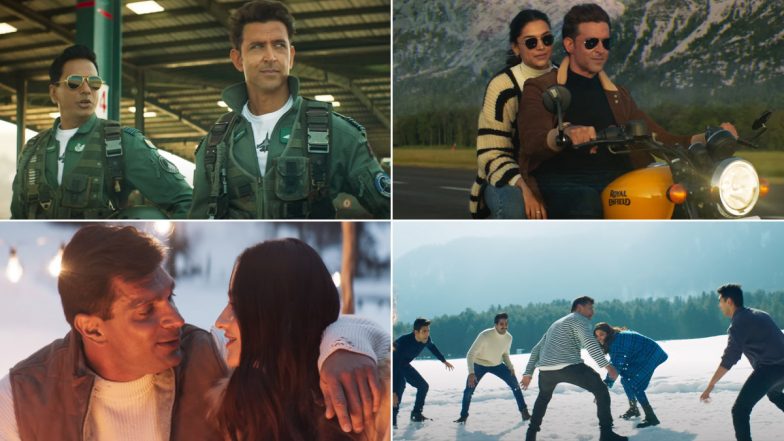 Fighter Song ‘Heer Aasmani’: Third Single From Hrithik Roshan and Deepika Padukone's Film Soars As a Love-Filled Ode to Nation (Watch Video)