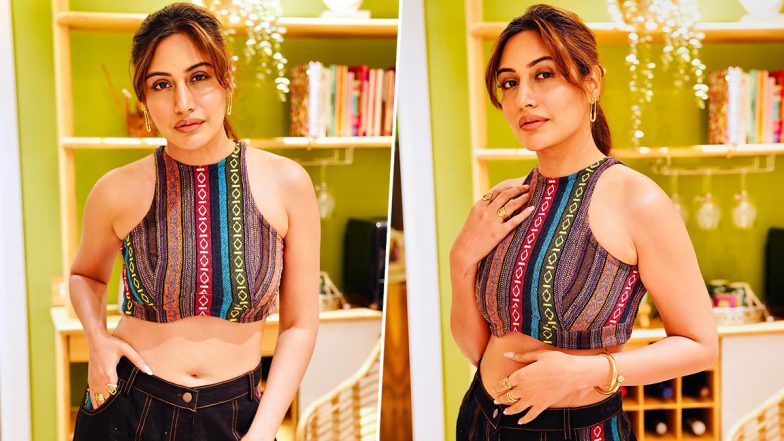 Surbhi Chandna Stuns in a Casual Chic Multi-Coloured Crop Top Paired With Blue Denims (View Pics)