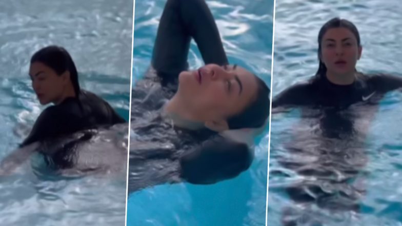 Sushmita Sen Holidays in Azerbaijan! Aarya 3 Actress Takes a Dip in a Heated Outdoor Pool Surrounded by Snow-Capped Mountains (Watch Video)