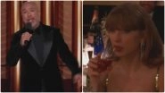 Golden Globes 2024: Taylor Swift Casually Sips Drink During Jo Koy's 'Fewer Camera Shots' and 'NFL' Joke (Watch Video)