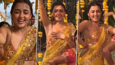 Tejasswi Prakash Dances Her Heart Out at Friend’s Haldi Ceremony and This Video of Karan Kundrra’s Girlfriend Will Leave You Mesmerised – WATCH
