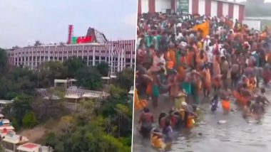 Thaipoosam Festival in Tamil Nadu: Devotees Throng Sri Dhandayuthapani Swamy Temple in Dindigul To Celebrate 'Thaipusam' (Watch Video)