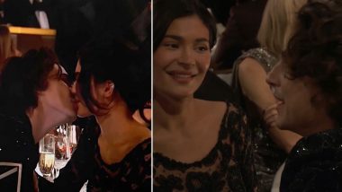 Golden Globe Awards 2024: Timothée Chalamet and Kylie Jenner Share Passionate Kiss at the Event, Moments From Couple’s Romantic Date Night Go Viral (View Pics & Watch Video)