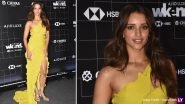 Triptii Dimri Stuns in Chrome Yellow One-Shoulder Asymmetric Cutout Crinkled-Voile Gown (View Pics)