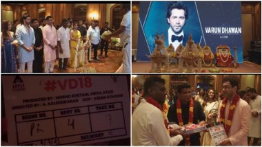 VD18: Varun Dhawan, Keerthy Suresh, and Wamiqa Gabbi's Theri Remake Officially Launched, Check Out Glimpses of Muhurat Pooja (Watch Video)