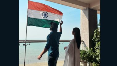 Republic Day 2024: Katrina Kaif Proudly Watches Hubby Vicky Kaushal Hoisting National Flag on the Balcony of Their Sea-Facing Apartment (See Photo)