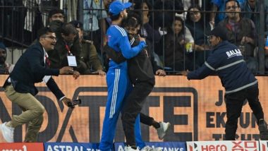 Fan Breaches Security to Hug Virat Kohli During IND vs AFG 2nd T20I 2024, Video Goes Viral!