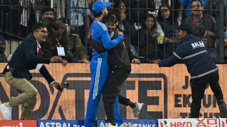 Fan Breaches Security to Hug Virat Kohli During IND vs AFG 2nd T20I 2024, Video Goes Viral!