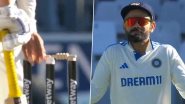 Virat Kohli Swaps Bails Before Last Ball of Day 1 is Bowled During IND vs SA 2nd Test 2023–24, Video Goes Viral