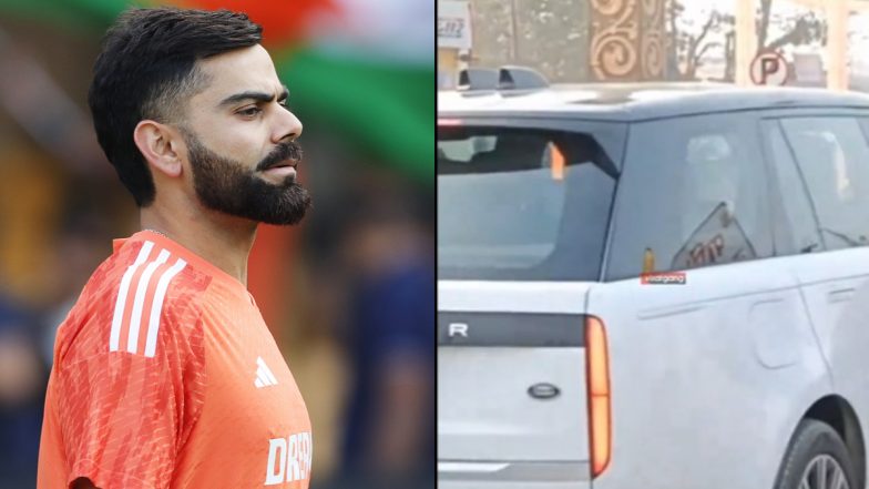 Virat Kohli Reaches Ayodhya Ahead of Ram Mandir Pran Pratishtha Ceremony, Indian Cricketer's Car Spotted in Viral Video