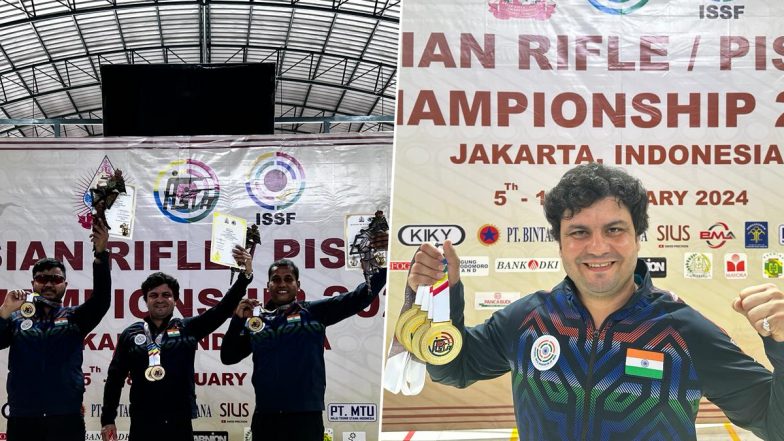 Yogesh Singh Wins Gold Medal in Men’s 25m Center Fire Pistol Individual Competition, Bags Top Prize in Team Event With Pankaj Yadav, Akshay Jain at Asian Rifle/Pistol Championship 2024