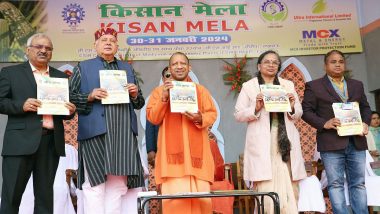 Uttar Pradesh CM Yogi Adityanath Inaugurates ‘Kisan Mela’ in Lucknow, Says ‘Farmers Across Country Embracing Agricultural Diversification’ (Watch Video)