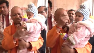 Yogi Adityanath Plays With Children, Applies Tilak on a Child's Forehead During Interaction in Gorakhpur; Heartwarming Video of Uttar Pradesh CM Surfaces