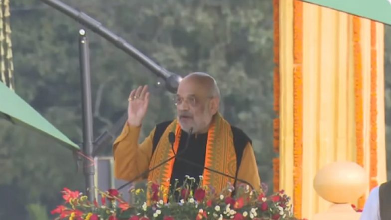 Amit Shah in Assam: Congress’ Policy Was To Create Distractions From Main Issues, Says Union Home Ministe in Tezpur (Watch Video)