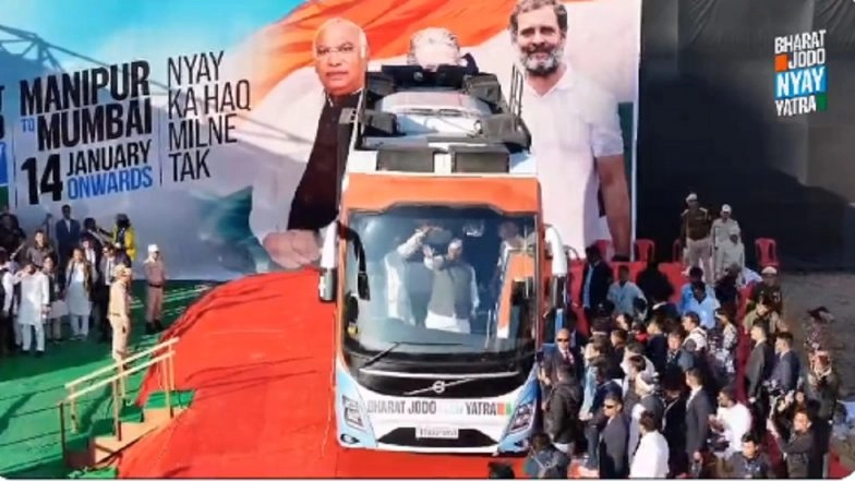 Bharat Jodo Nyay Yatra: Congress Leader Rahul Gandhi's Yatra Resumes From Imphal West in Manipur; To Halt in Nagaland at Night (Watch Videos)