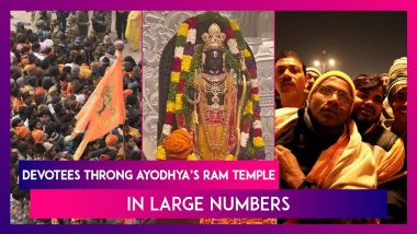 Ram Mandir: Devotees Throng Ayodhya’s Ram Temple In Large Numbers As Doors Open For Public Darshan After Pran Pratishtha Ceremony On January 22