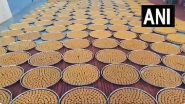 Ram Temple Consecration: Confectioners From Varanasi, Gujarat in Ayodhya To Make 45 Tonnes of Laddus With Pure Desi Ghee for ‘Pran Pratishtha’ Ceremony (Watch Video)