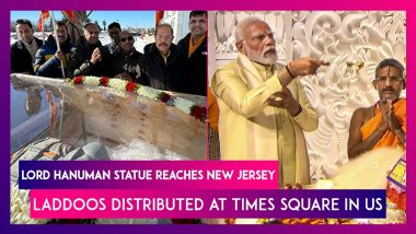 Ram Mandir Inauguration: 25-Feet Statue Of Lord Hanuman Reaches New Jersey, Laddoos Distributed At Times Square In The US Ahead Of Grand Ceremony