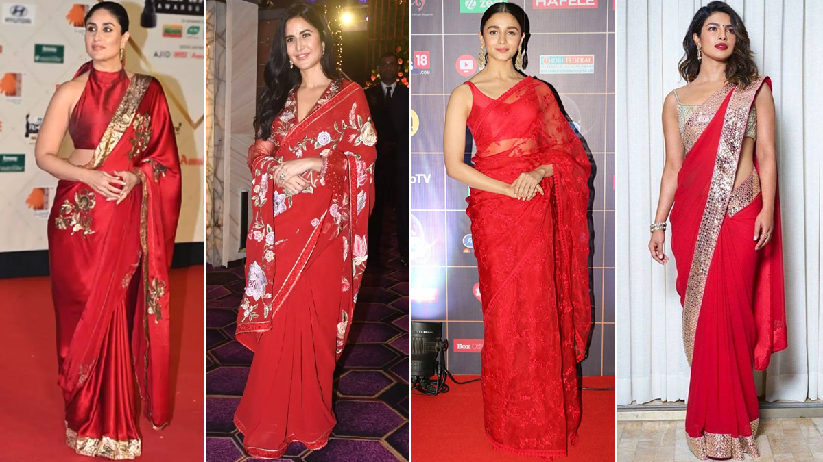 Fashion News From Kareena To Katrina Celeb Inspired Red Saree Looks That You Must Check Out
