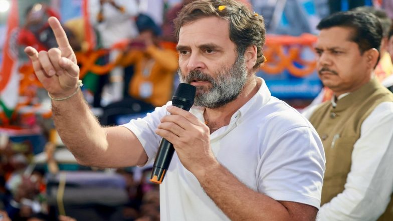 Assam: Rahul Gandhi Addresses Bharat Jodo Nyay Yatra in Dhurbri, Calls CM Himanta Biswa Sarma ‘Most Corrupt CM in Nation’ (Watch Video)