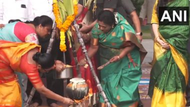 Bhogi Pandigai 2024: Telangana Governor Tamilisai Soundararajan Celebrates 'Bhogi' at Raj Bhavan in Hyderabad (Watch Videos)