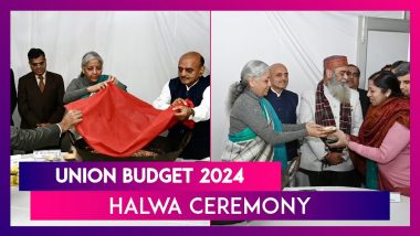 Union Budget 2024: Finance Minister Nirmala Sitharaman Takes Part In Customary Halwa Ceremony Ahead Of Interim Budget 2024