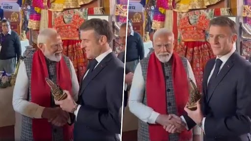 Rajasthan: PM Narendra Modi Gifts Replica of Ram Mandir to French President Emmanuel Macron in Jaipur (Watch Video)