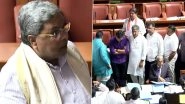 Karnataka Assembly Session: BJP MLAs Protest in Vidhana Soudha Demanding Action on Alleged &lsquo;Pro-Pakistan Slogan&rsquo; Incident (Watch Video)