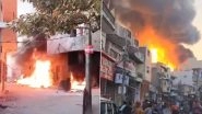 Delhi Fire Video: Blaze Erupts at Main Market Area in Alipur, Fire Tenders Present at Spot