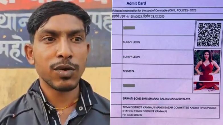 ‘Sunny Leon’ Admit Card: Dharmendra Singh, Who Received Hall Ticket Featuring Bollywood Actress Sunny Leone's Photo and Name for UP Police Constable Recruitment Exam Has This To Say (Watch Video)